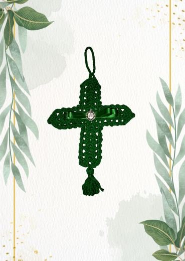Cruz en crochet decorativa